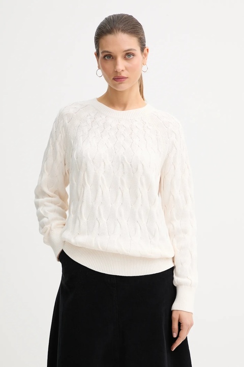 Calvin Klein Jeans sweter bawełniany damski kolor beżowy LV044E301G - zdjęcie produktu nr 1