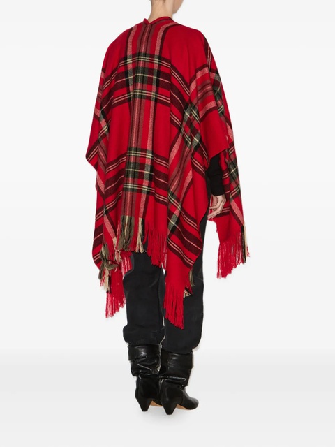 ISABEL MARANT Kamilo plaid-check fringe scarf - Red - zdjęcie produktu nr 2