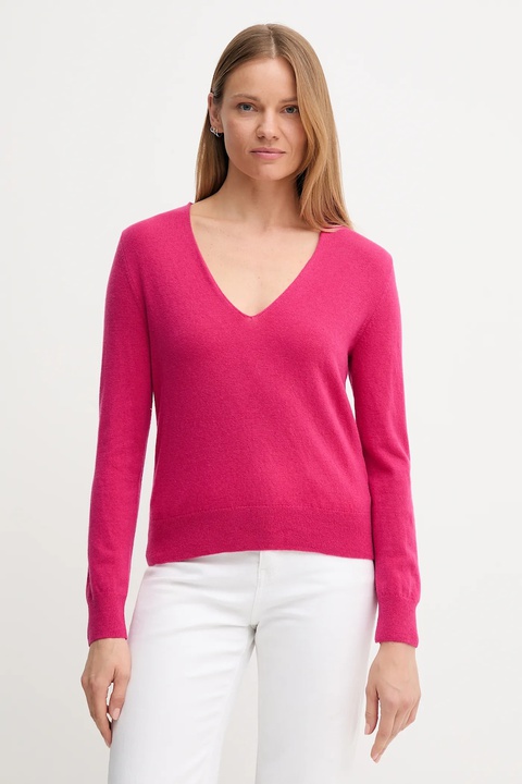 United Colors of Benetton sweter wełniany damski kolor różowy lekki 1002D401Y - zdjęcie produktu nr 1