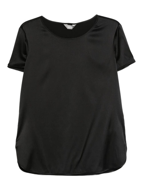Max Mara satin short-sleeve top - Black - zdjęcie produktu nr 1