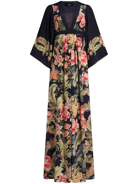 ETRO floral-print crepe-de-chine dress - Blue - zdjęcie produktu nr 1
