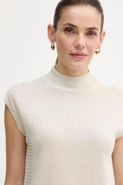 Joseph Ribkoff sweter damskie kolor beżowy lekki z półgolfem 254935 - zdjęcie produktu nr 2