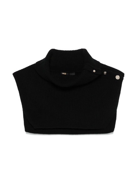 Maje button-up wool-cashmere collar wrap - Black - zdjęcie produktu nr 1