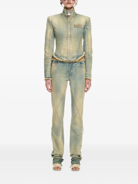 Off-White crossover seam frayed jeans - Blue - zdjęcie produktu nr 2
