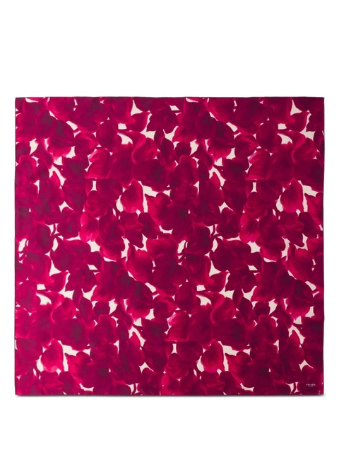 Prada floral-print scarf - Red - zdjęcie produktu nr 1