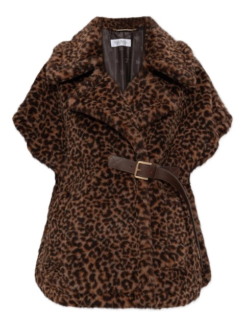 Max Mara Newabavo belted-fastening animal-pattern jacket - Brown - zdjęcie produktu nr 1