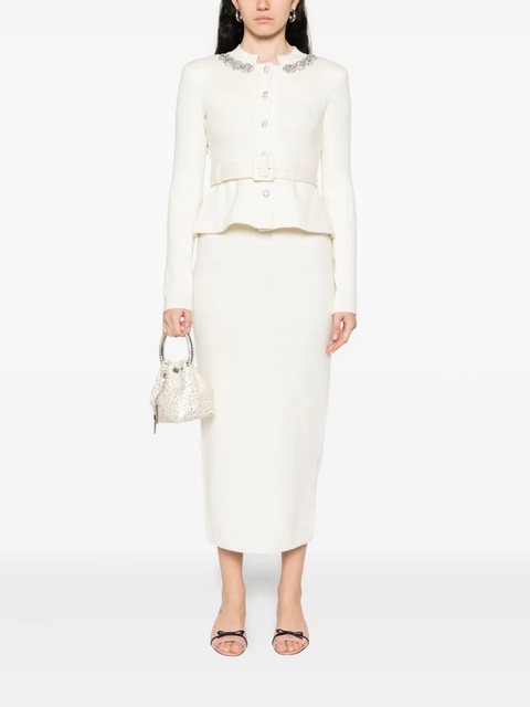 Self-Portrait embellished belted dress - White - zdjęcie produktu nr 2