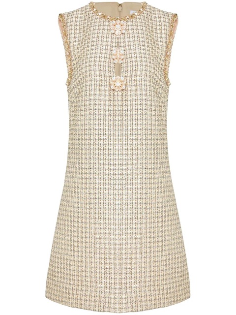Self-Portrait embellished bouclé mini dress - Gold - zdjęcie produktu nr 1