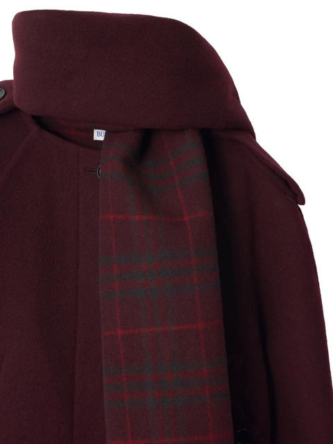 Burberry detachable-scarf wool jacket - Red - zdjęcie produktu nr 2