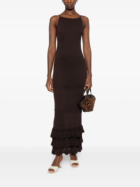 STAUD Bliss ruffled dress - Brown - zdjęcie produktu nr 1