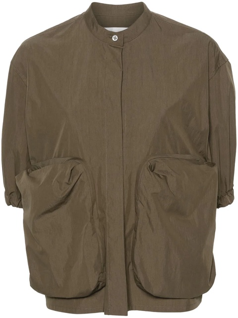 Jil Sander band-collar poplin shirt - Green - zdjęcie produktu nr 2