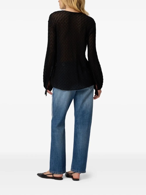 Missoni keyhole-neck textured top - Black - zdjęcie produktu nr 1