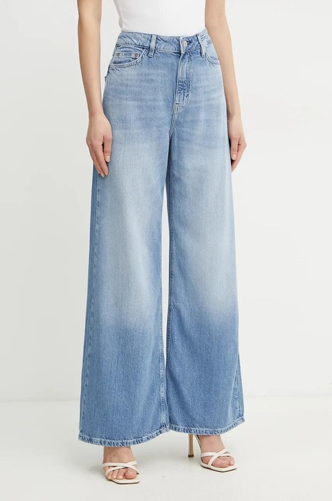 Guess jeansy BELLFLOWER damskie kolor niebieski W5GA82 D5B94 - zdjęcie produktu nr 1