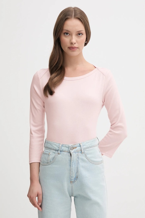 United Colors of Benetton longsleeve bawełniany kolor różowy 3GA2E16A1 - zdjęcie produktu nr 1