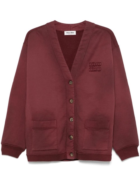 Miu Miu logo-patch sweatshirt - Red - zdjęcie produktu nr 1
