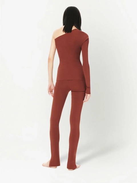Victoria Beckham one shoulder ribbed top - Brown - zdjęcie produktu nr 1