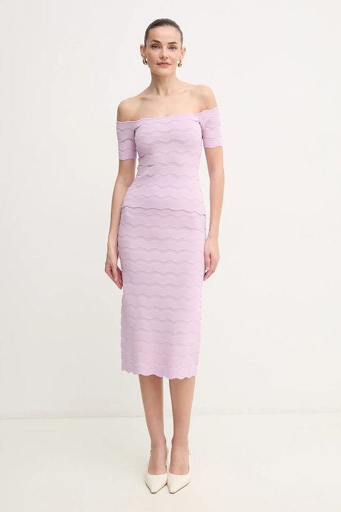 Herve Leger bluzka Lainey damska kolor fioletowy gładka SCJ1513588 - zdjęcie produktu nr 2