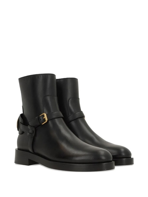 Valentino Garavani buckle-strap logo boots - Black - zdjęcie produktu nr 2