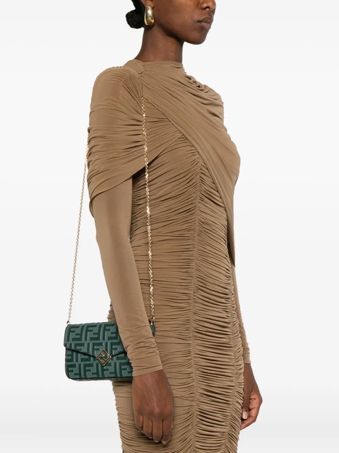 FENDI FF Diamonds flap clutch bag - Green - zdjęcie produktu nr 2
