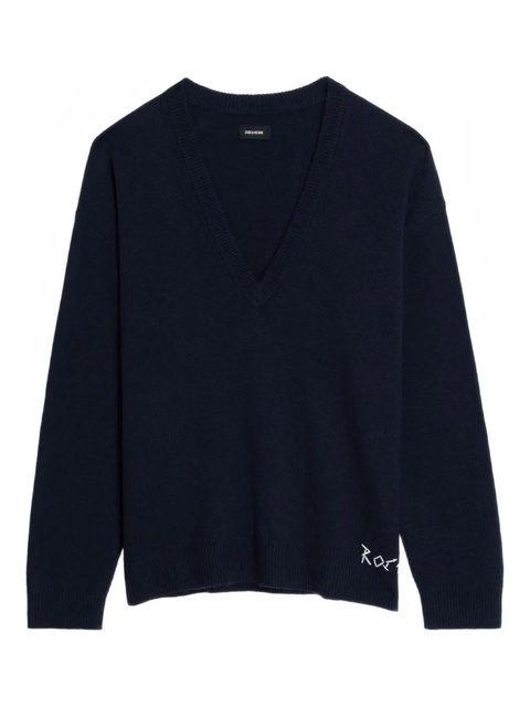 Zadig&Voltaire Swyny V-neck embroidered sweater - Blue - zdjęcie produktu nr 1