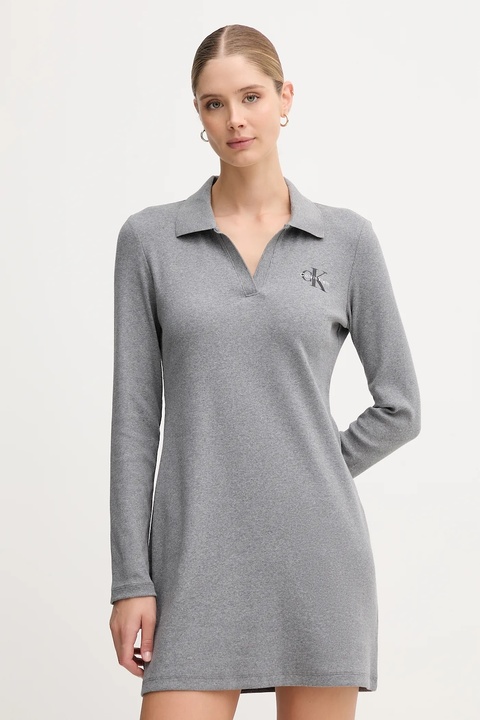 Calvin Klein Jeans sukienka kolor szary mini rozkloszowana LV047D214G - zdjęcie produktu nr 1