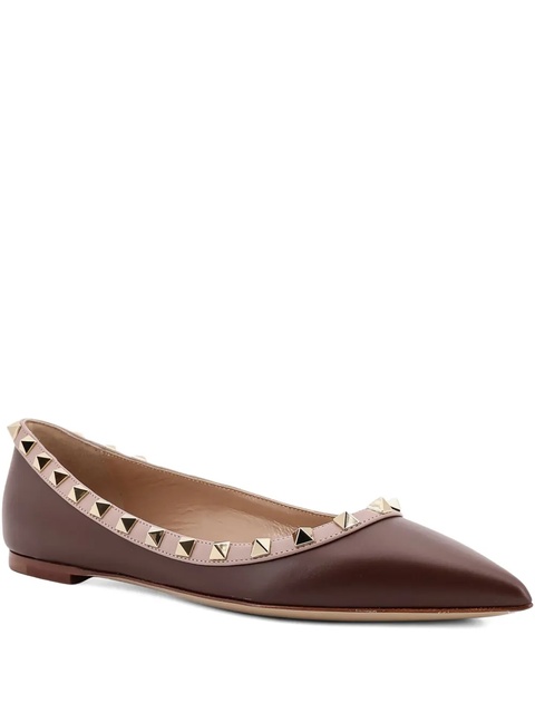 Valentino Garavani rockstud-embellished ballet flats - Brown - zdjęcie produktu nr 2
