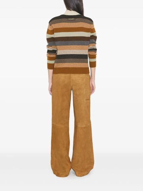 Tory Burch suede panelled trousers - Brown - zdjęcie produktu nr 1