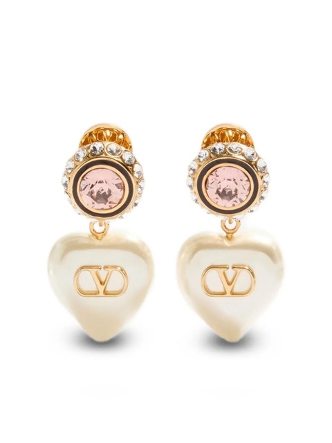Valentino Garavani Vlogo signature heart-pendant earrings - Gold - zdjęcie produktu nr 1
