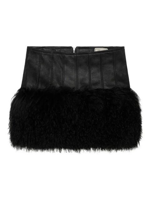 Blumarine faux-fur trim mini skirt - Black - zdjęcie produktu nr 1