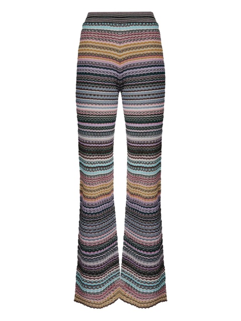 Missoni striped-pattern knit trousers - Blue - zdjęcie produktu nr 1