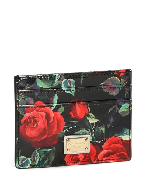 Dolce & Gabbana rose-print cardholder - Black - zdjęcie produktu nr 2