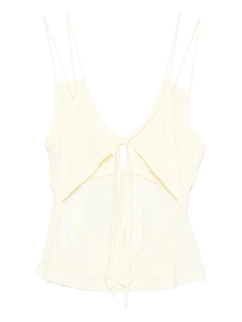 Paris Georgia Bernie tie-front ruffled camisole - Yellow - zdjęcie produktu nr 2