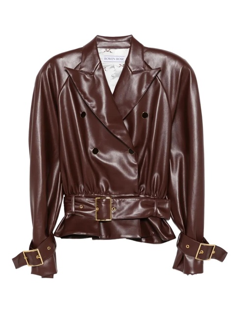 Rowen Rose belted double-breasted jacket - Brown - zdjęcie produktu nr 1