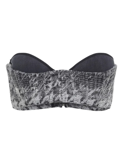Diesel denim-jacquard strapless top - Black - zdjęcie produktu nr 2