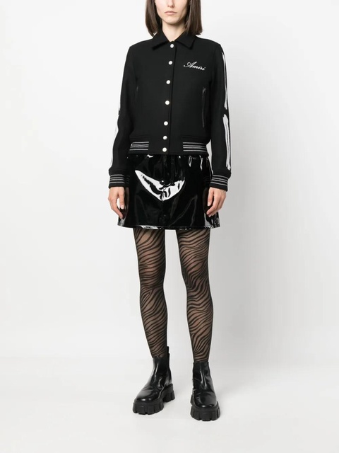 AMIRI logo-embroidered felted bomber jacket - Black - zdjęcie produktu nr 2