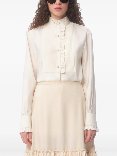 Valentino Garavani ruffle-trimmed shirt - Neutrals - zdjęcie produktu nr 2