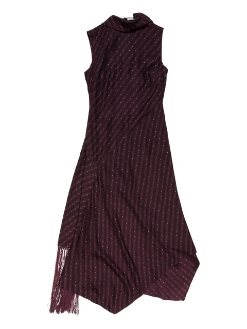 Acne Studios asymmetric fringed-scarf dress - Red - zdjęcie produktu nr 1