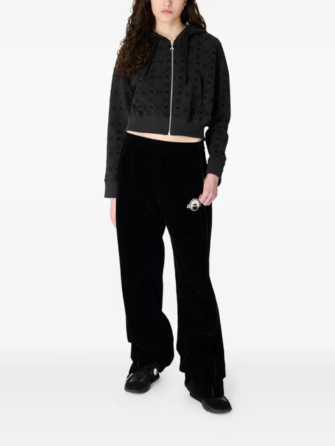 Marine Serre moonogram-pattern zip-up hoodie - Black - zdjęcie produktu nr 2