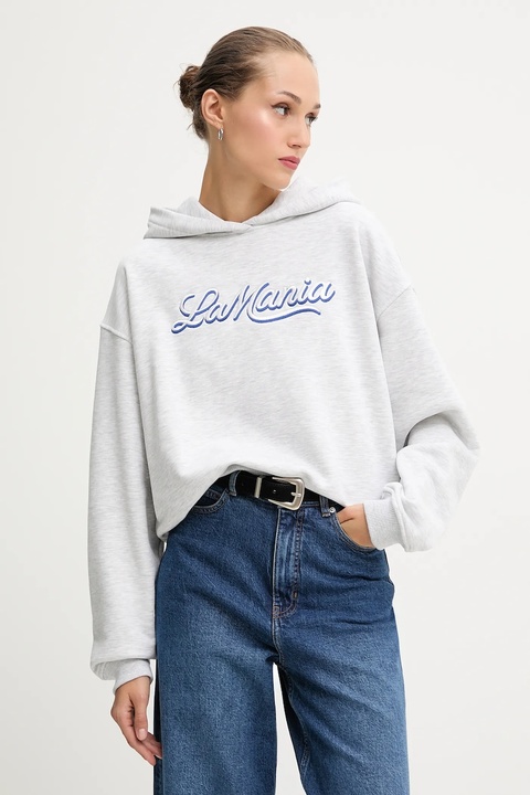La Mania bluza LUMA damska kolor szary z kapturem melanżowa LUMA - zdjęcie produktu nr 2