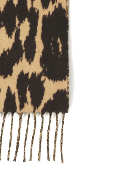 Lanvin leopard-print fringed scarf - Neutrals - zdjęcie produktu nr 1