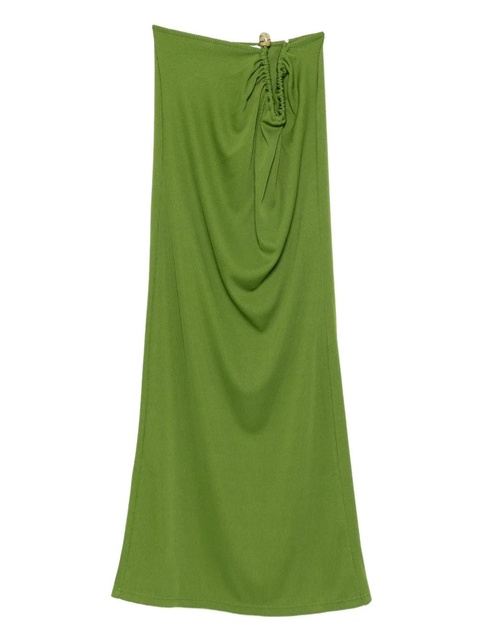 Christopher Esber ribbed gathered-effect skirt - Green - zdjęcie produktu nr 1