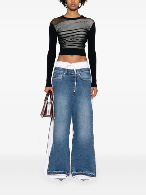 Jean Paul Gaultier Marinère layered cropped jumper - Black - zdjęcie produktu nr 1
