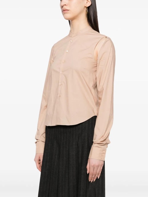 MM6 Maison Margiela cut-out cotton shirt - Brown - zdjęcie produktu nr 2