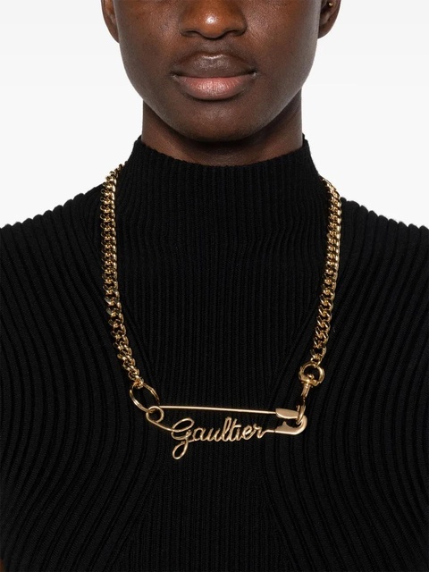 Jean Paul Gaultier Gaultier Safety Pin chain-link necklace - Gold - zdjęcie produktu nr 1
