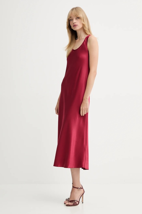 Marella sukienka Emme by Marella kolor bordowy maxi prosta 2525226021200 - zdjęcie produktu nr 2