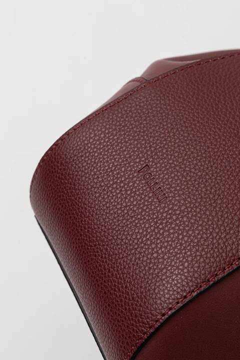 Pollini torebka skórzana kolor bordowy PC4428PP0N QG1 - zdjęcie produktu nr 2