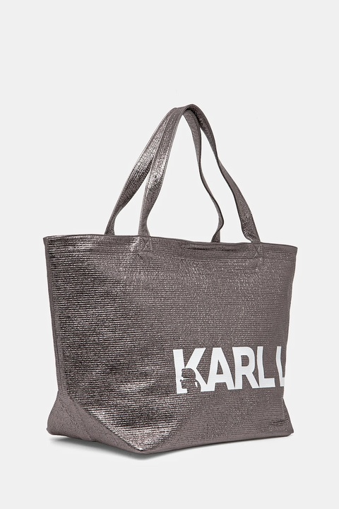 Karl Lagerfeld torebka bawełniana kolor srebrny A1W50064 - zdjęcie produktu nr 2