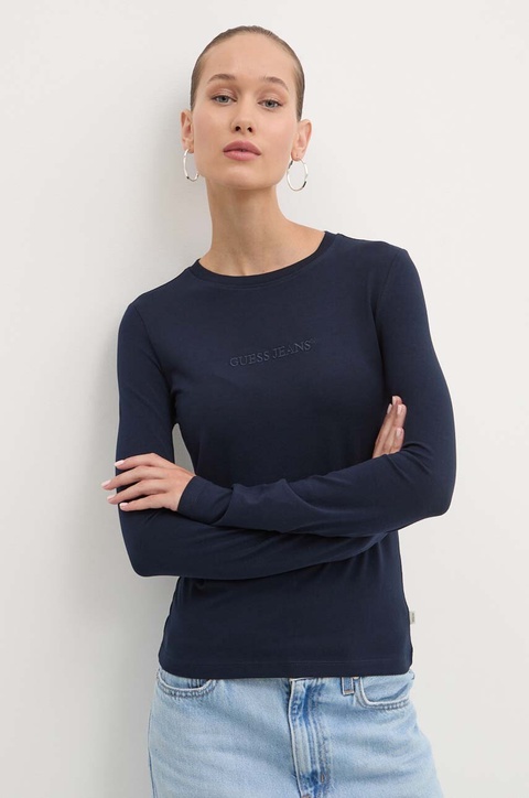 Guess Jeans longsleeve damski kolor granatowy W4YI22 J1314 - zdjęcie produktu nr 1