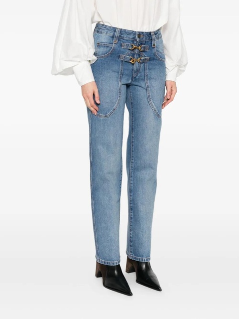 ISABEL MARANT buckled patch-pocket jeans - Blue - zdjęcie produktu nr 2