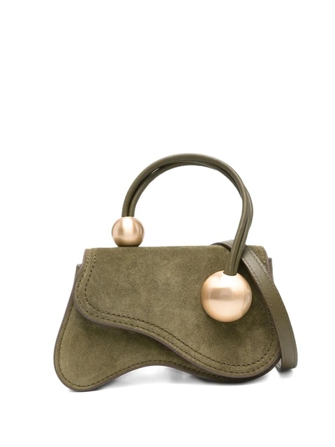 Cult Gaia curved-suede embellished tote bag - Green - zdjęcie produktu nr 1